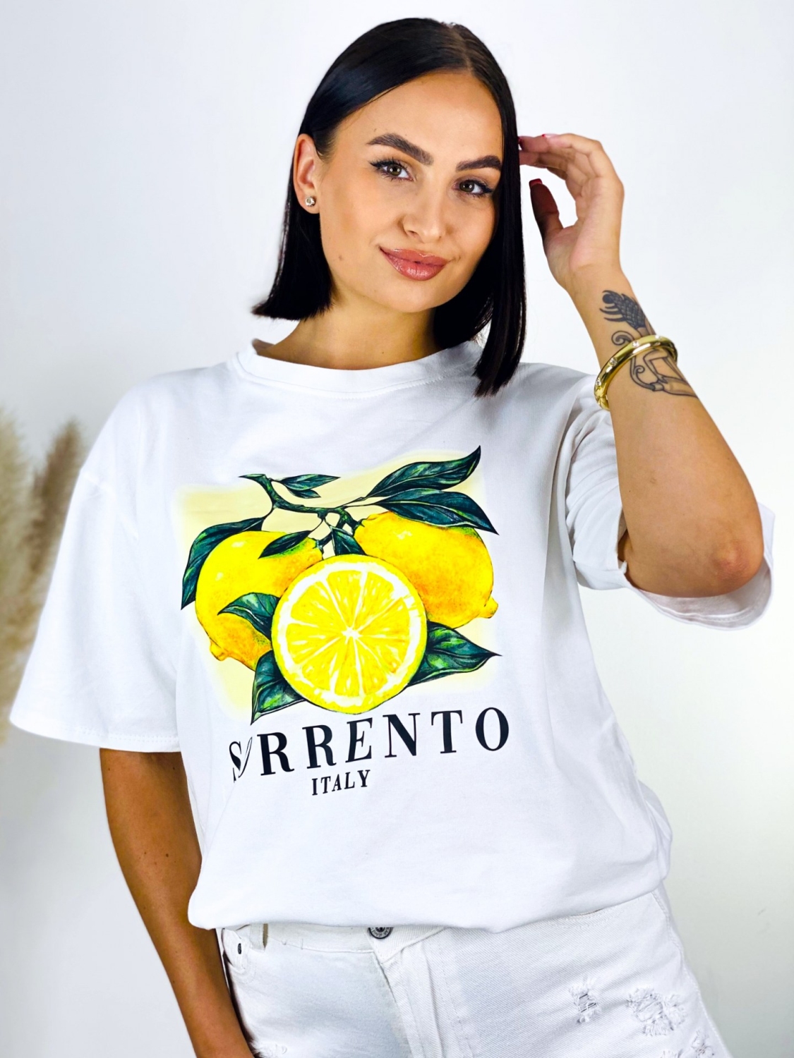 Dámske biele tričko SORENTO lemon