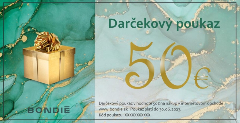 Online darčekový poukaz v hodnote 50 €