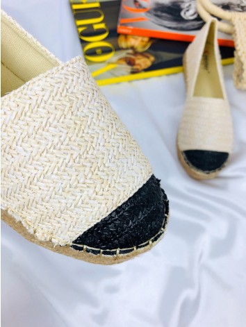 Dámske slamené béžové espadrilky