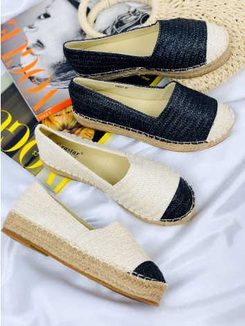 Dámske slamené béžové espadrilky