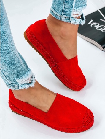 Červené espadrilky na platforme Lauora