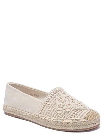 Dámske háčkované espadrilky - béžové